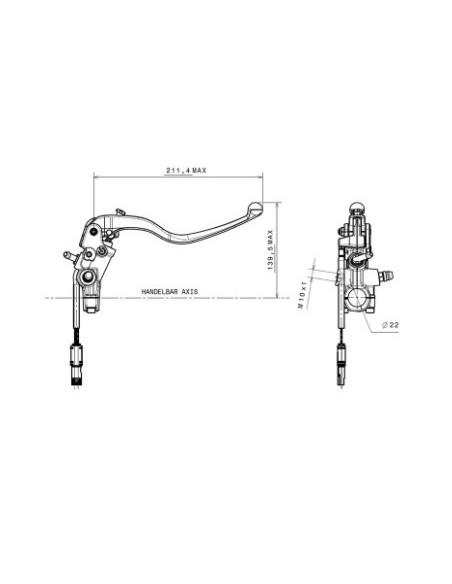 Brembo brake master cylinder Ø16x21 mm titanium