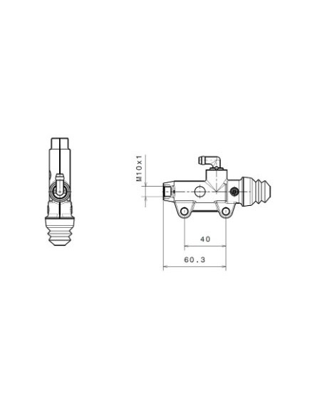 "Brembo" galinių stabdžių pagrindinis cilindras Ø13 mm titano