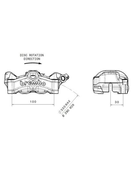 Brembo Stylema Front Left Brake Caliper (black)