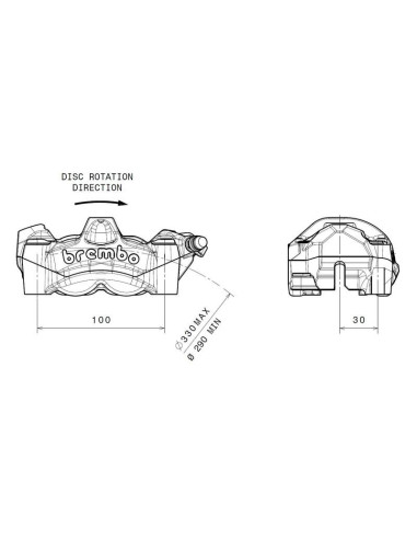 Brembo M50 front right brake caliper (titanium, Ø30 mm)