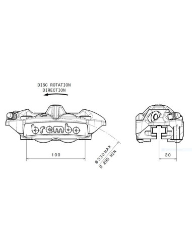 Brembo M4 front left brake caliper (titanium, Ø34 mm)