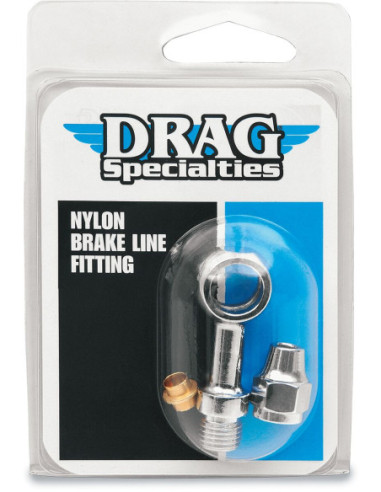 UNIVERSAL BRAKE LINE FITTING CHROME 7/16"-BANJO STRAIGHT
