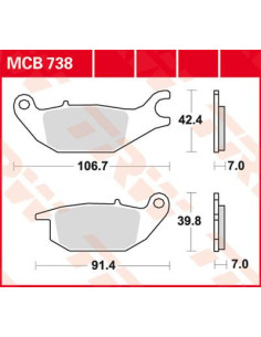 KLOCEK HAMULCOWY TRW MCB738