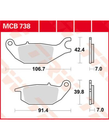 KLOCEK HAMULCOWY TRW MCB738