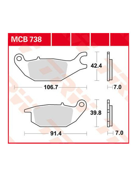 KLOCEK HAMULCOWY TRW MCB738