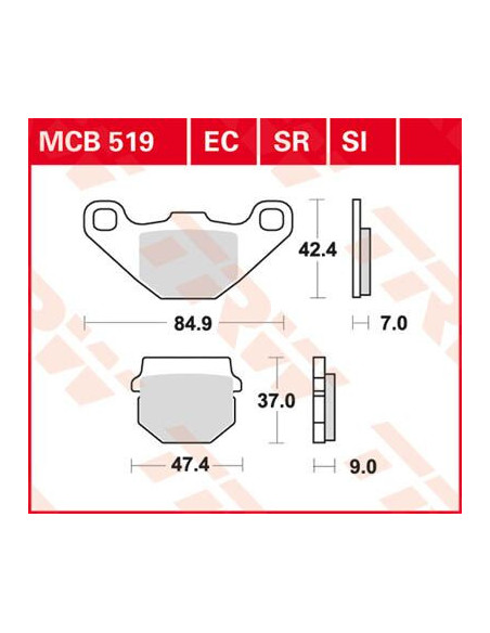 BRAKE PAD ORGANIC OFFROAD
