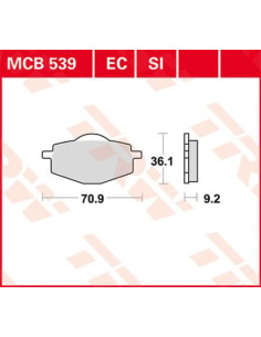 BRAKE PAD ORGANIC SCOOTER -125