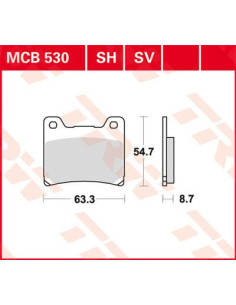 BRAKE PAD TRW MCB530SH