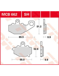BRAKE PAD TRW MCB662SH
