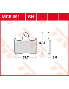 BRAKE PAD TRW MCB691SH