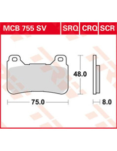 STABDŽIŲ TRINKELĖS TRW MCB755CRQ