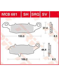 STABDŽIŲ TRINKELĖS TRW MCB681SH