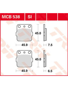 BRAKE PAD TRW MCB538SI