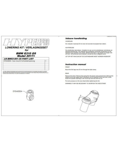 LOW KIT -35MM BMW G 310 GS 17-